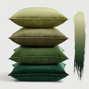 4er Set Samt Kissenbez&uuml;ge (40x40 cm) in Gr&uuml;n f&uuml;r nur 5,97&euro;