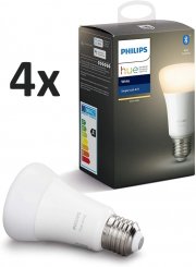 4x Philips Hue White E27 Bluetooth LED Lampen steuerbar via App und kompatibel mit Amazon Alexa