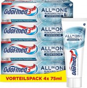 4x75ml Odol-med3 All in One Rundumschutz Atemfrische Zahnpasta