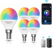5 St&uuml;ck Aigostar Smart Wei&szlig;licht und RGB LED WLAN E14 Gl&uuml;hbirnen kompatibel mit Alexa und Google