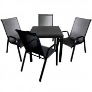 5 tlg.Sitzgruppe mit Tisch im Rattan Look + 4 St&uuml;hle f&uuml;r 158,94&euro; statt 209,98&euro;