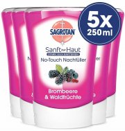 5 x 250 ml Handseife Sagrotan No-Touch Nachf&uuml;ller Brombeere und Waldfr&uuml;chte