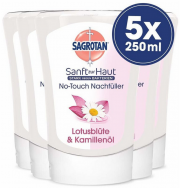 5 x 250 ml Sagrotan No-Touch Handseife Nachf&uuml;ller Lotusbl&uuml;te und Kamille f&uuml;r Seifenspender