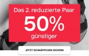 -50% auf das zweite Paar reduzierter Schuhe bei Deichmann 