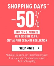 -50% auf den 2.Artikel bei Pimkie
