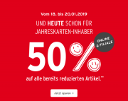 50% extra auf bereits reduzierte Artikel bei Ernstings Family