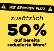 50% Extra-Rabatt auf alle bereits reduzierte Artikel im Sale bei Mister Lady