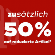 50% Extra-Rabatt auf alle bereits reduzierte Artikel im Sale bei Mister Lady