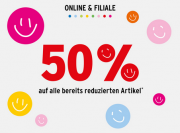 50% Extra-Rabatt On Top auf alle bereits reduzierten Artikel bei Ernstings Family