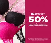 50% Extra-Rabatt On Top auf bereits reduzierte Damen W&auml;sche und Accessoires bei Mister Lady