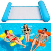 50% off Wasserh&auml;ngematte Aufblasbare Luftmatratze Wasser Klappbare Pool schwimmende Bett Mesh Lounge