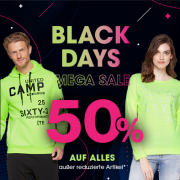 50% Rabatt auf alle nicht reduzierten Artikel im CAMP DAVID & SOCCX Shop