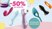 50% Rabatt auf alle Satisfyer Lovetoys im Eis.de Erotik-Shop