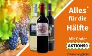 50% Rabatt auf alle Weine im Sortiment im Weinvorteil Shop