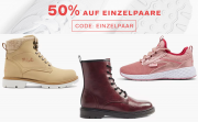 50% Rabatt auf ausgew&auml;hlte Schuhe f&uuml;r Damen, Herren und Kinder bei Deichmann