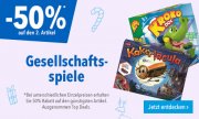 50% Rabatt auf den 2.Artikel bei Gesellschaftsspielen bei ToysrUs