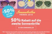 50% Rabatt auf die zweite Sonnenbrille bei Apollo