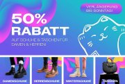 50% Rabatt auf Schuhe und Taschen f&uuml;r Damen und Herren bei Mirapodo