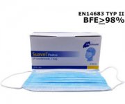 50 St&uuml;ck Mundschutz Meditrade Suavel Protec 80-401, CE-zertifiziert, EN14683 Typ II, blau, 3-lagig
