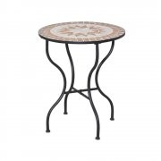 Siena Garden 660007 Tisch Finca, &Oslash;70cm Stahl-Gestell schwarz Mosaik-Optik 