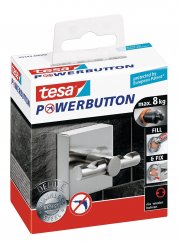 tesa Premium-Haken, selbstklebend, h&auml;lt bis zu 8kg, eckig, matt 