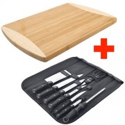 BergHOFF Studio Line Bambus Schneidebrett 36 x 25cm + 9 St&uuml;ck Edelstahlmesser f&uuml;r 39,95 &euro;