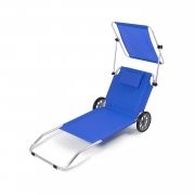 Vanage Liegen Strandliege / Sonnenliege Sunny mit Rollen und Sonnendach, blau 