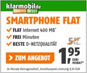 Klarmobil Smart 400 nur 1,95 &euro; im Monat