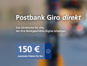 Postbank Giro direkt mit 150 &euro; Pr&auml;mie ohne Mindestgeldeingang!