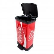 Curver 02162-C14-07 Abfalleimer Coca Cola Deco B Metallics mit Pedal 50 L