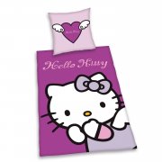 Herding 447114050 Bettw&auml;sche Hello Kitty, Kopfkissenbezug: 80 x 80 cm + Bettbezug: 135 x 200 cm