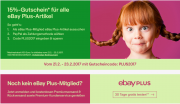 15 % Rabatt mit ebay Plus auf Alle Artikel