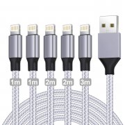 5er Pack GEJIN USB A to Lightning Lade- und Datenkabel Apple MFi Zertifiziert