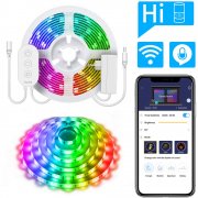 5M LED Streifen WiFi Drahtlos Handy Streuerbare 5050 LED Band Sync mit Musik