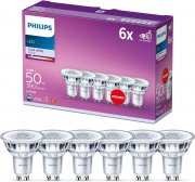 6-er Pack Philips LED Classic GU10 Reflektor LED Spots kaltwei&szlig;