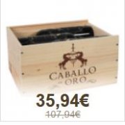 6 Flaschen Caballo d&rsquo;Oro &ndash; Valdepe&ntilde;as DO Gran Reserva (in einer Holzkiste)