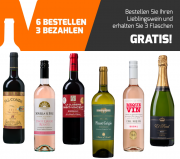 6 Flaschen Wein kaufen und nur 3 bezahlen im Weinvorteil Shop