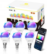 6 St&uuml;ck Aigostar E14 6.5W Smart RGBCW Lampen mit App und Alexa und Google Sprachsteuerung