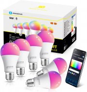 6 St&uuml;ck Aigostar E27 SL2 Smart LED Lampen mit Music-Sync und App, Alexa und Google Steuerung