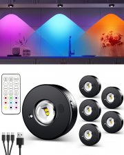 6 St&uuml;ck EZVALO RGB LED Akku Spots mit Fernbedienung