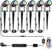 6 St&uuml;ck GREEMPIRE RGB LED Spot Gartenstrahler mit Erdspie&szlig;