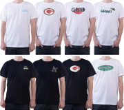 6 St&uuml;ck GRIND Inc Herren Rundhals Baumwoll-T-Shirts mit verschiedenen Prints