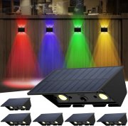 6 St&uuml;ck IIRARA RGB LED Up & Down Solar Wandleuchten