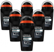 6 St&uuml;ck L'Or&eacute;al Men Expert Carbon Protect 5-in-1 Deoroller f&uuml;r M&auml;nner 6 x 50 ml