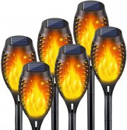 6 St&uuml;ck LiupTiuo LED Solar Gartenleuchten mit Flammeneffekt