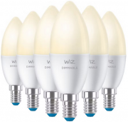 6 St&uuml;ck WiZ Smarte LED-Lampen in Kerzenform 4,9 W E14 mit App und Sprachsteuerung