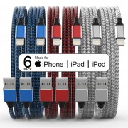 6 St&uuml;ck ZNBTCY iPhone Ladekabel mit geflochtenem Nylonmantel Apple MFi Certified
