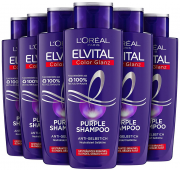 6 x 200 ml L'Or&eacute;al Paris Elvital Color Glanz Shampoo mit Anti-Gelbstich