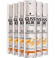 6 x 250 ml Gliss Kur Haarspray Halt + Repair f&uuml;r 48h starken Halt und mit UV-Schutz
