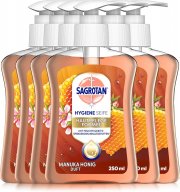 6 x 250 ml Sagrotan Handseife mit frischem Duft nach Mandelbl&uuml;ten und Manukahonig